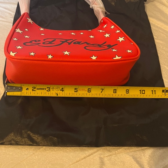Ed Hardy Red and White Star Shoulder Bag - Picture 6 of 12